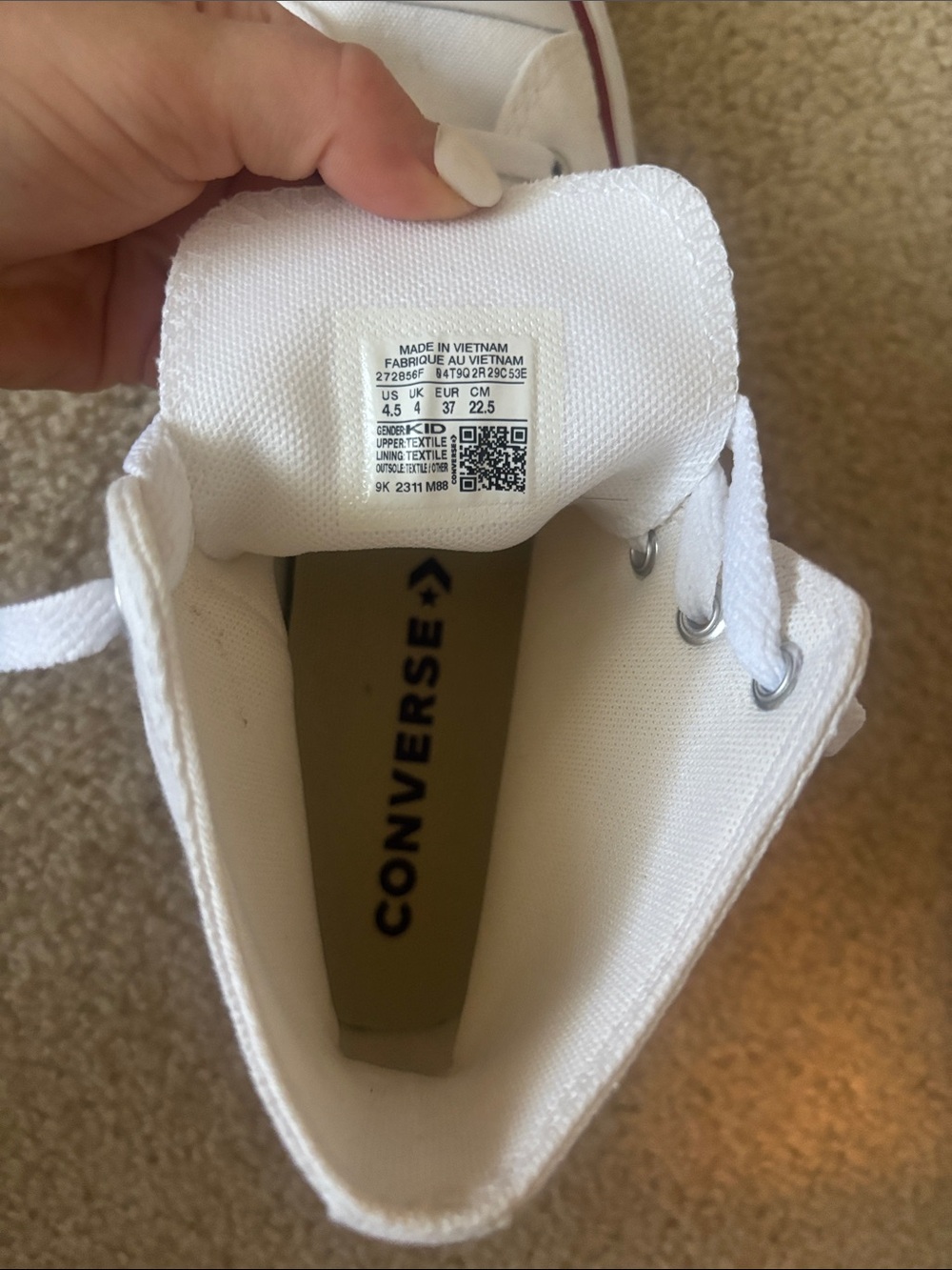 Converse Kids White High-Top Canvas Sneaker